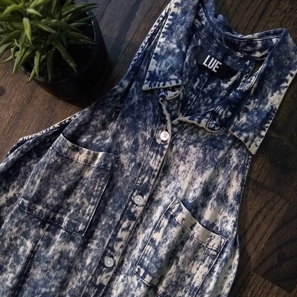 LUE Acid Wash Tank Dress